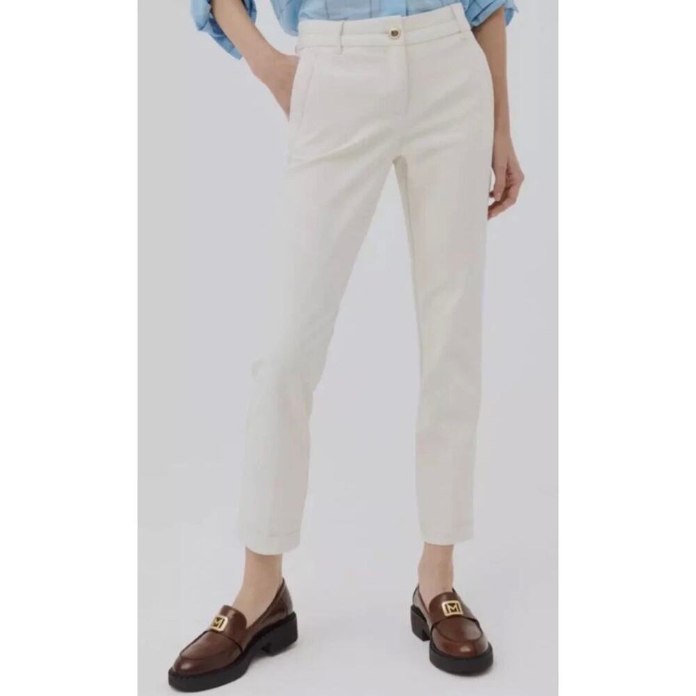 Marella Women's Cream Babele Chino Trousers Pants, size 10, 313104212, MSRP $245